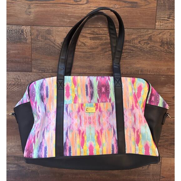 LUV Betsey Johnson Tie Dye Weekender Travel Duffel Bag Carry-On Soft Luggage - Picture 1 of 4